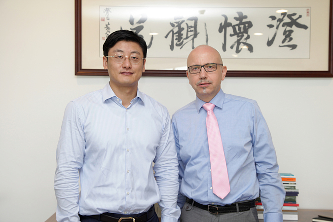 Nanjing Board Chair Mr. Weber visited Senior Vice president of Jiangsu Sanpower Group